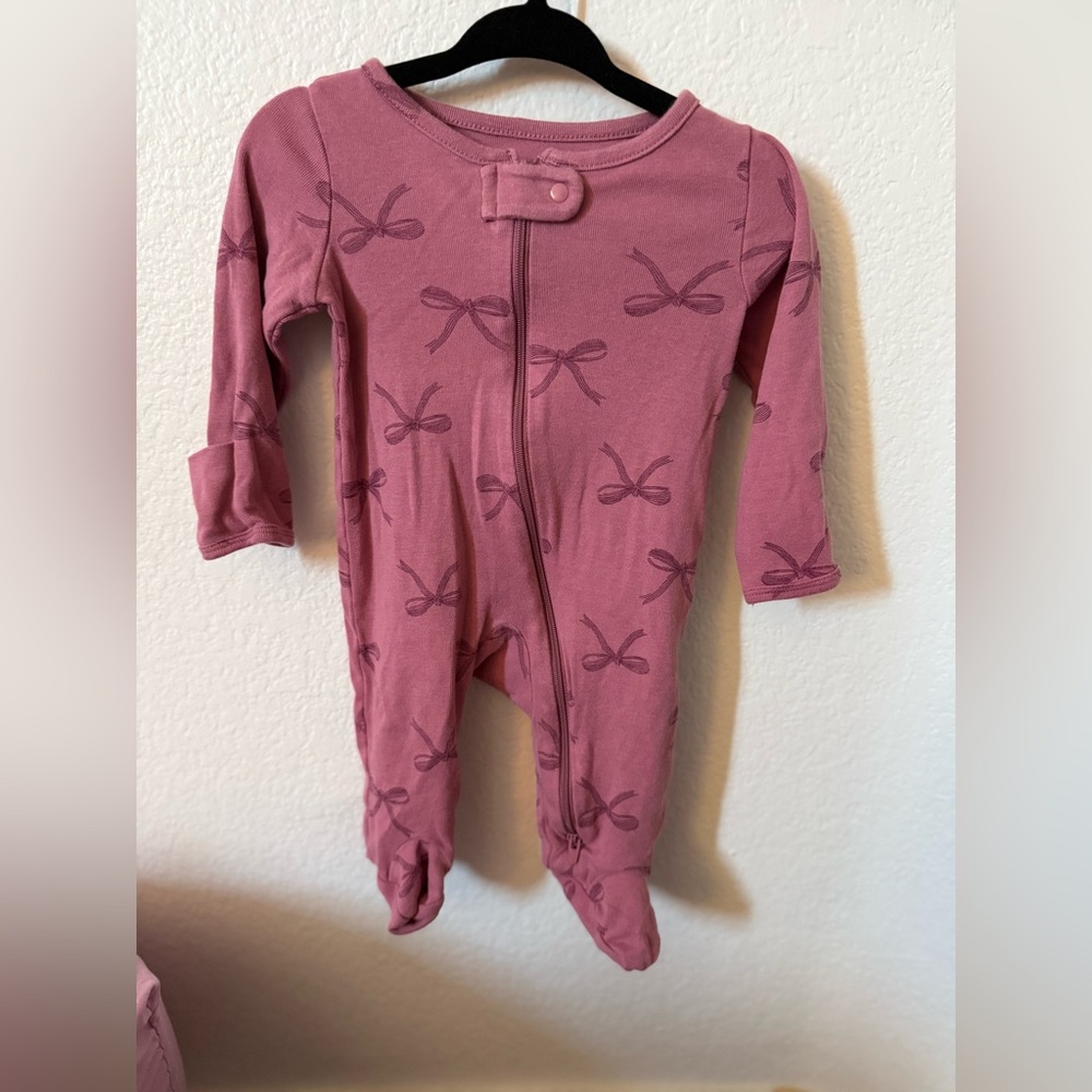 Carter's Mauve Bow-Print Footed One-Piece